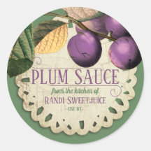  pruimen jam bewaart huisbliksetiket