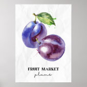 Pruimen op de fruitmarkt poster (Voorkant)