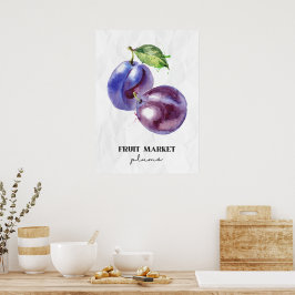 Pruimen op de fruitmarkt poster