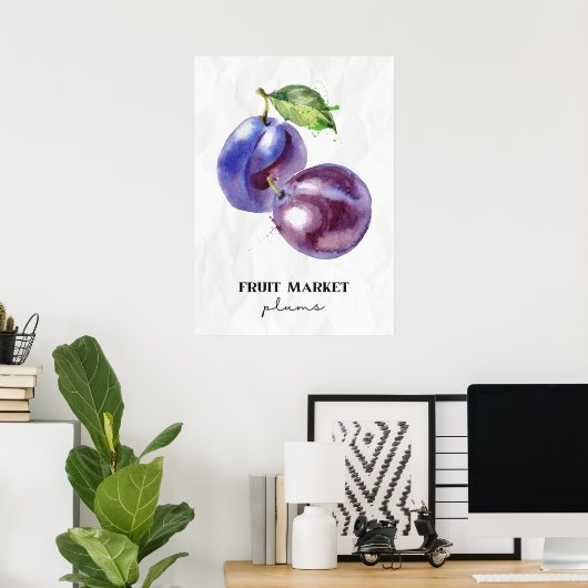 Pruimen op de fruitmarkt poster (Thuiskantoor)