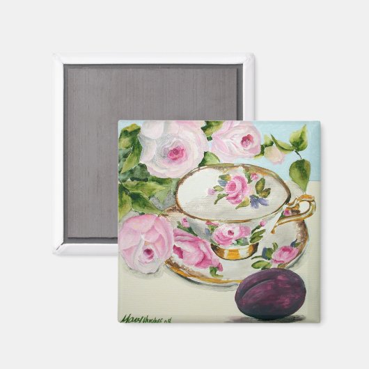 Pruimen & Theemagneet Magneet (Voorkant / Achterkant)