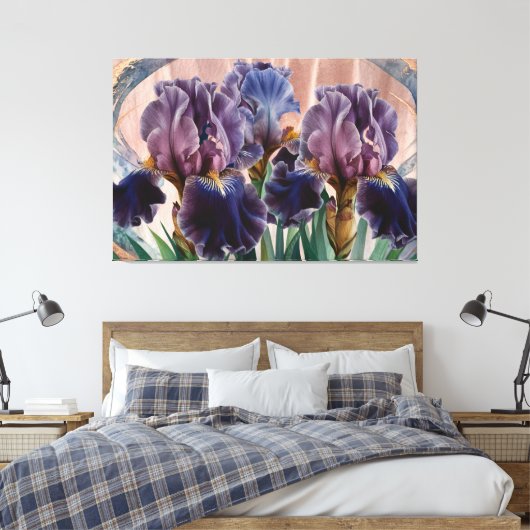 *~* Pruimenblauw IRIS Irissen Bloemen TV2 Canvas Afdruk (Insitu (Slaapkamer))