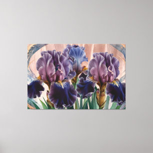 *~* Pruimenblauw IRIS Irissen  Bloemen TV2 Canvas Afdruk