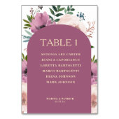 Pruimenboog Bloemenbruiloft Tafel Nummer Kaart (Achterkant)