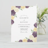 Pruimenboter Ranunculus Eucalyptus Bruiloft Kaart (Staand voorkant)