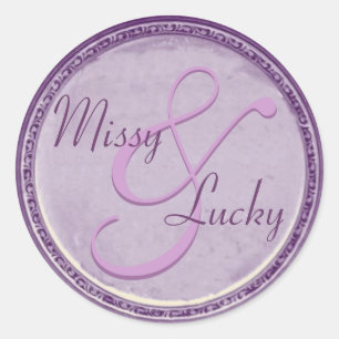 Pruimenbruid & bruidegom Sticker/afdichting Ronde Sticker