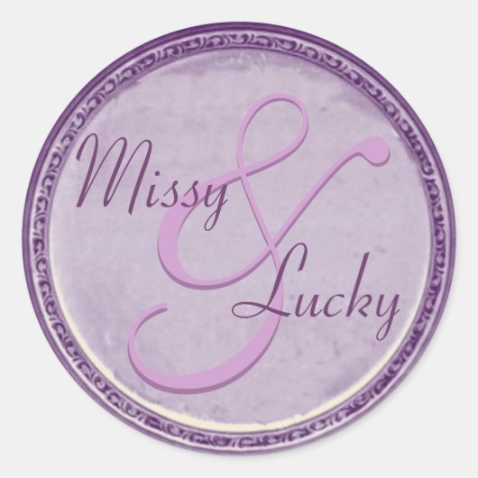 Pruimenbruid & bruidegom Sticker/afdichting Ronde Sticker (Voorkant)