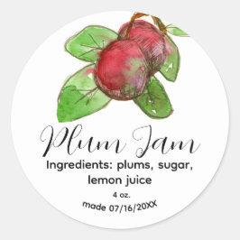 Pruimenjam fruit inblikken uit keuken van potje la ronde sticker