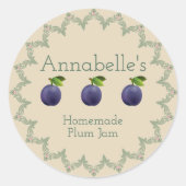 Pruimenjam-label Ronde Sticker (Voorkant)