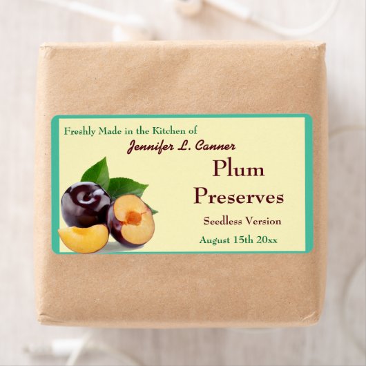 Pruimenjam of conserven II fruitinblikpot Etiket (Insitu)