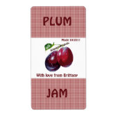 Pruimenjam potje label (Aanpassen) (Voorkant)