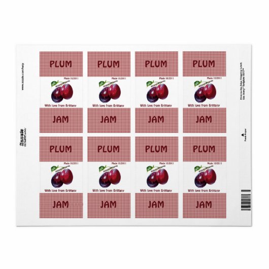 Pruimenjam potje label (Aanpassen) (Full Sheet)