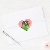 Pruimenkopparkiet-vrouw Hart Sticker (Envelop)