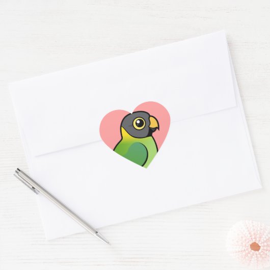 Pruimenkopparkiet-vrouw Hart Sticker (Envelop)