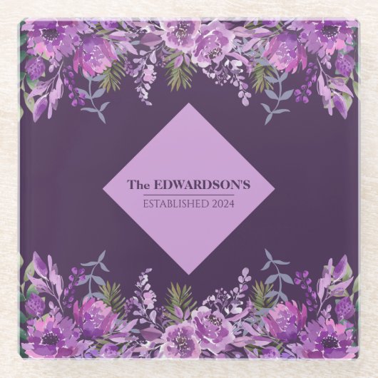 Pruimenperfectie: Tuinglamour Glazen Onderzetter (Voorkant)