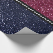 Pruimenpurpke en marineblauwe glitter cadeaupapier (Hoek)