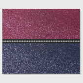 Pruimenpurpke en marineblauwe glitter cadeaupapier (Vlak)