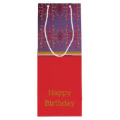 Pruimenroze en goudpatroon wijn cadeautas (Achterkant)