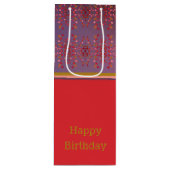 Pruimenroze en goudpatroon wijn cadeautas (Voorkant)