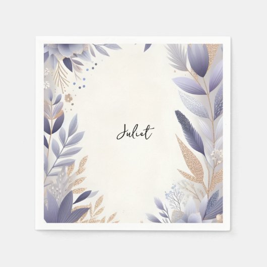 Pruimenval Zomer Lavendel Salie Bruidsdiner Servet (Voorkant)