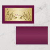 Pruimenwijn en gouden bloemdamast Plaatskaarten Plaatskaartje (Voorkant / Achterkant)