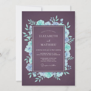 Pruimkleurige Rustige Winterhuwelijk Kaart