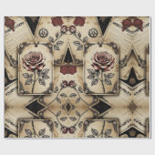 Pruimrozen Mechanische Steampunk Cadeaupapier (Vlak)