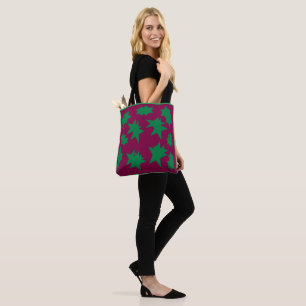PRUIMWIJN KLEUR GROEN STERREN KERST TOTE BAG