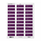 Pruimwijn Paarse & Witte Golf Chic Modern Trouwen Etiket (Full Sheet)