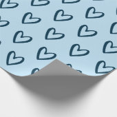 Pruisblauw op lichtblauw cadeaupapier (Hoek)