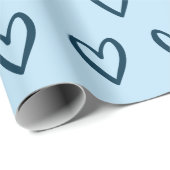 Pruisblauw op lichtblauw cadeaupapier (Rol Hoek)