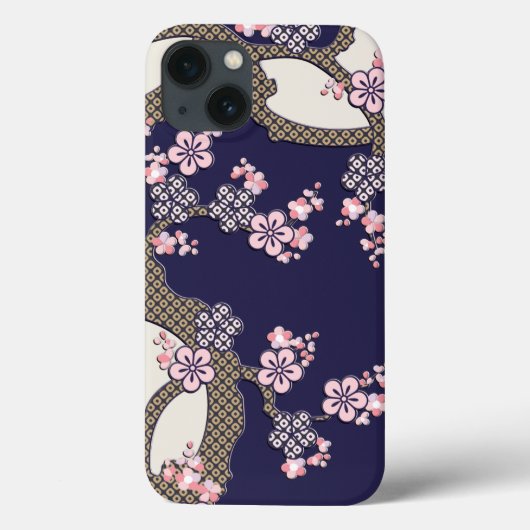 Pruisboombloemen traditionele japanse textielprodu Case-Mate iPhone case (Achterkant)