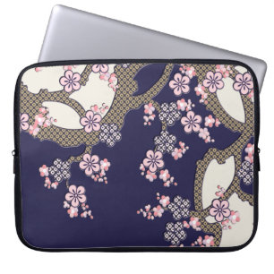 Pruisboombloemen traditionele japanse textielprodu laptop sleeve