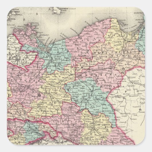 Pruisen en Saksen Vierkante Sticker (Voorkant)