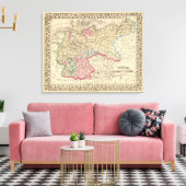 Pruisen, kaart van de Duitse staten door Mitchell Canvas Afdruk (Insitu (Woonkamer))