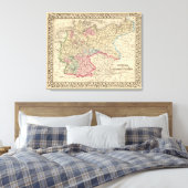 Pruisen, kaart van de Duitse staten door Mitchell Canvas Afdruk (Insitu (Slaapkamer))