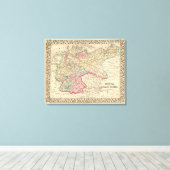 Pruisen, kaart van de Duitse staten door Mitchell Canvas Afdruk (Insitu (Houten vloer))