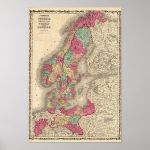 Pruisen Zweden Noorwegen en Denemarken Poster