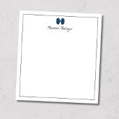 Pruisisch Blau Lint Rand Script Aangepaste Naam Sc Notitieblok