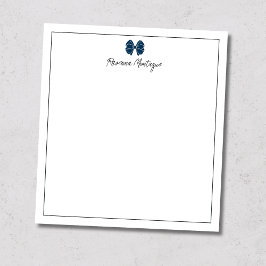 Pruisisch Blau Lint Rand Script Aangepaste Naam Sc Notitieblok