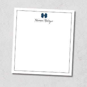 Pruisisch Blau Lint Rand Script Aangepaste Naam Sc Notitieblok