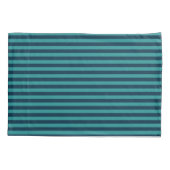 Pruisisch Blauw en Teal Strepen Kussensloop (Achterkant)
