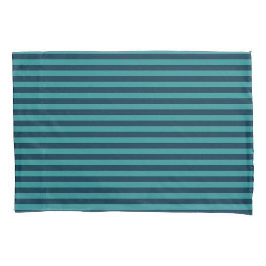 Pruisisch Blauw en Teal Strepen Kussensloop (Voorkant)
