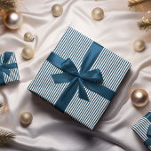 Pruisisch blauw en wit streeppatroon cadeaupapier