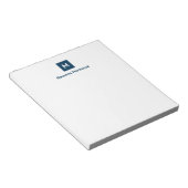 Pruisisch Blauw Moderne Chic Trendy Monogram Naam Notitieblok (Schuin)