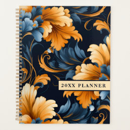 Pruisisch Blauw, Sinaasappel en Mosterd Rococo Vin Planner