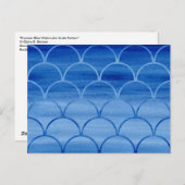 Pruisisch Blauw Waterverf Schaal Patroon Briefkaar Briefkaart (Voorkant / Achterkant)