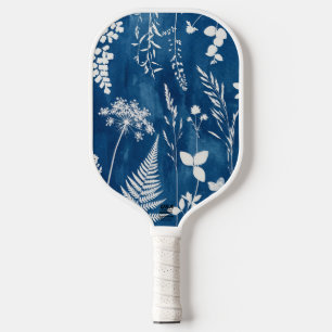 Pruisisch Indigo Blauw Cyanotype Varens Botanische Pickleball Paddle