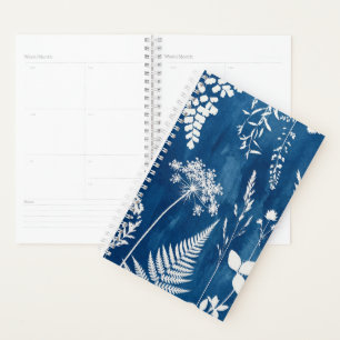 Pruisisch Indigo Blauw Cyanotype Varens Botanische Planner