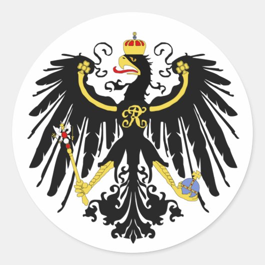 Pruisische adelaar - Vlagge Preußens - Reichsadle Ronde Sticker (Voorkant)
